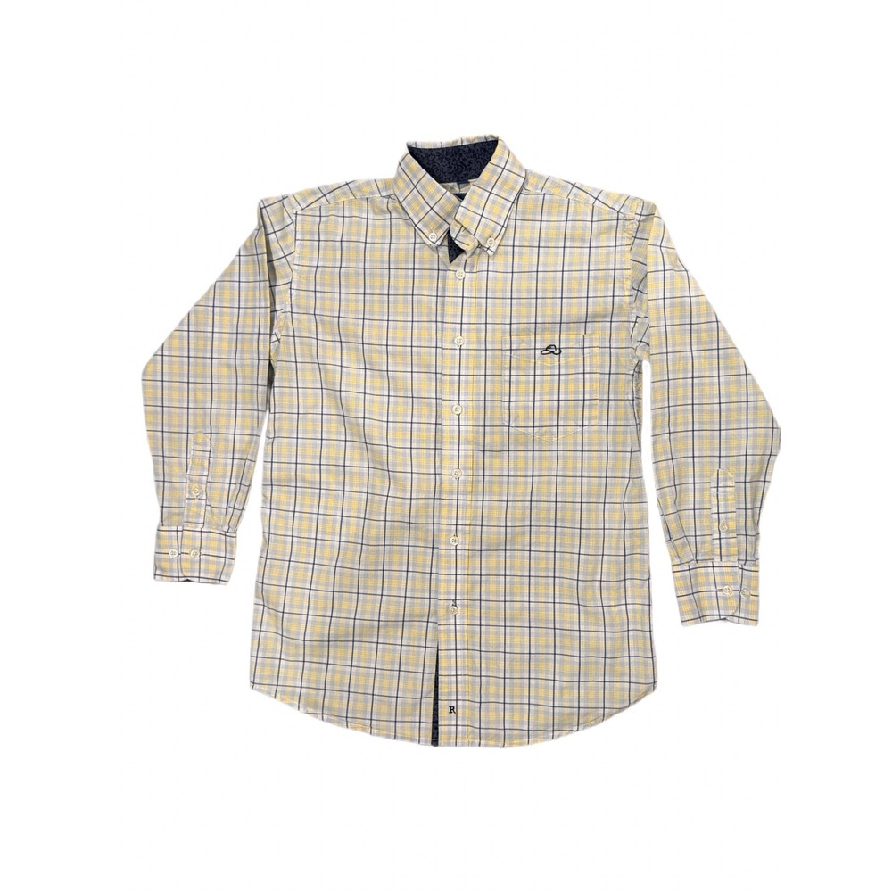 Resistol Boys Western Plaid Button Up LS Shirt Sz Youth Small Rodeo Cowboy